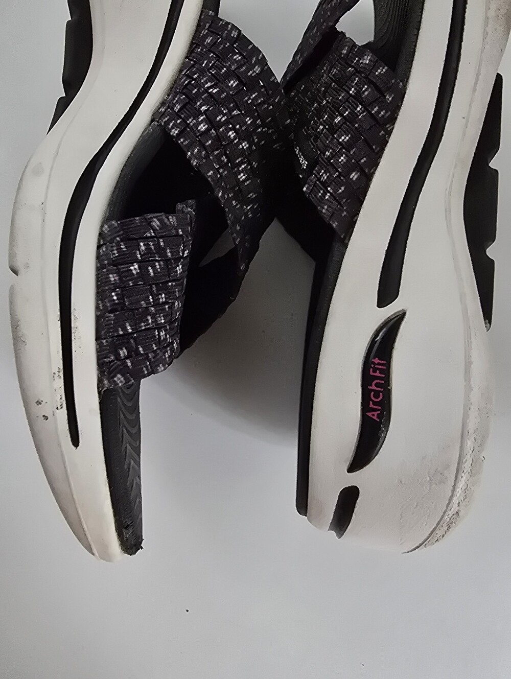 Skechers Women's Black and Purple Crossband Slide Sandals - Picture 11 of 16